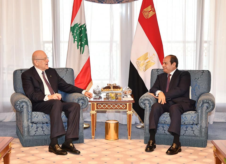 الرئيس السيسي يتلقي نجيب ميقاتي رئيس الوزراء اللبناني